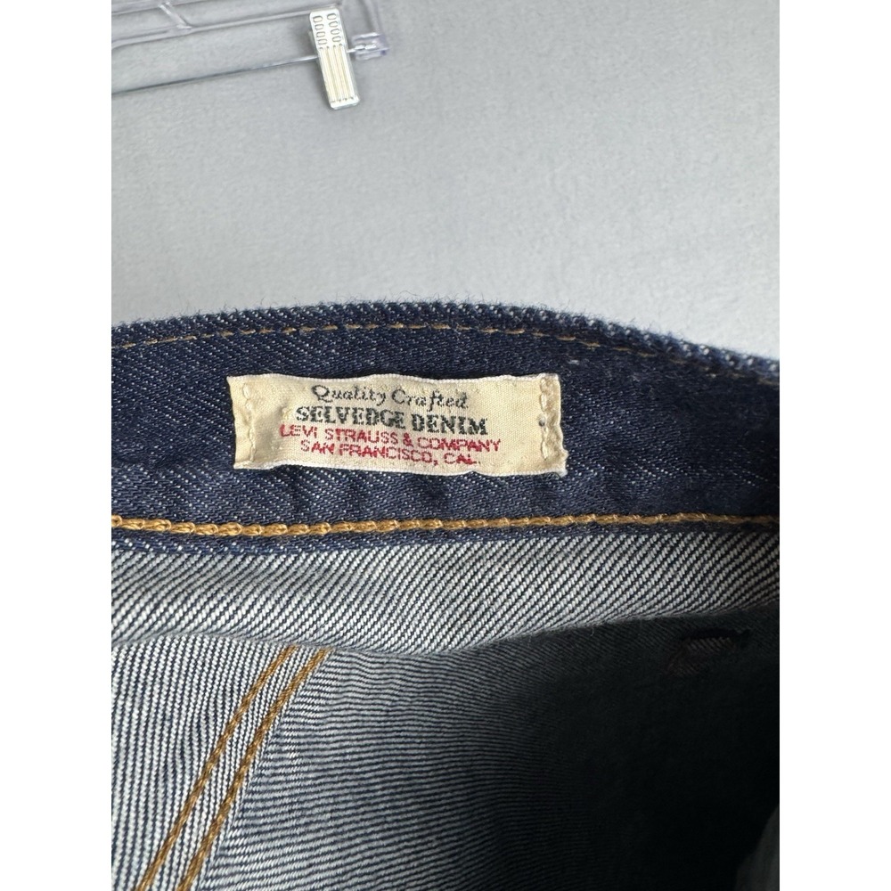 Levis Premium 501 Selvedge Denim Jeans Mens 26x36 (fits 30x35) Dark Wash Blue - Picture 9 of 16